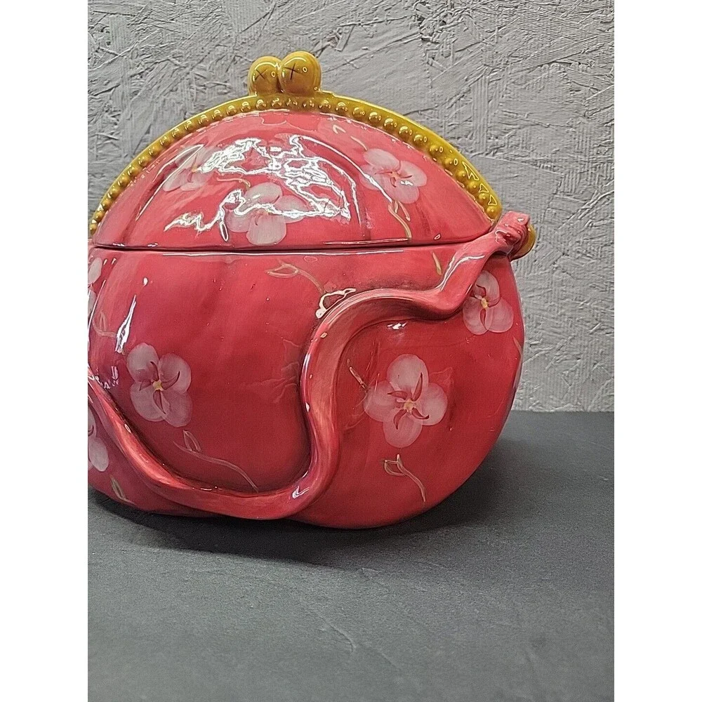 Certified International Cookie Jar Purse Shaped Floral Deb Collins‎
